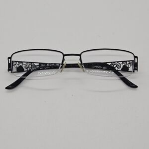 Kenzo black rectangular floral half-rim eyeglasses FOR FRAMES ONLY 52 17 135